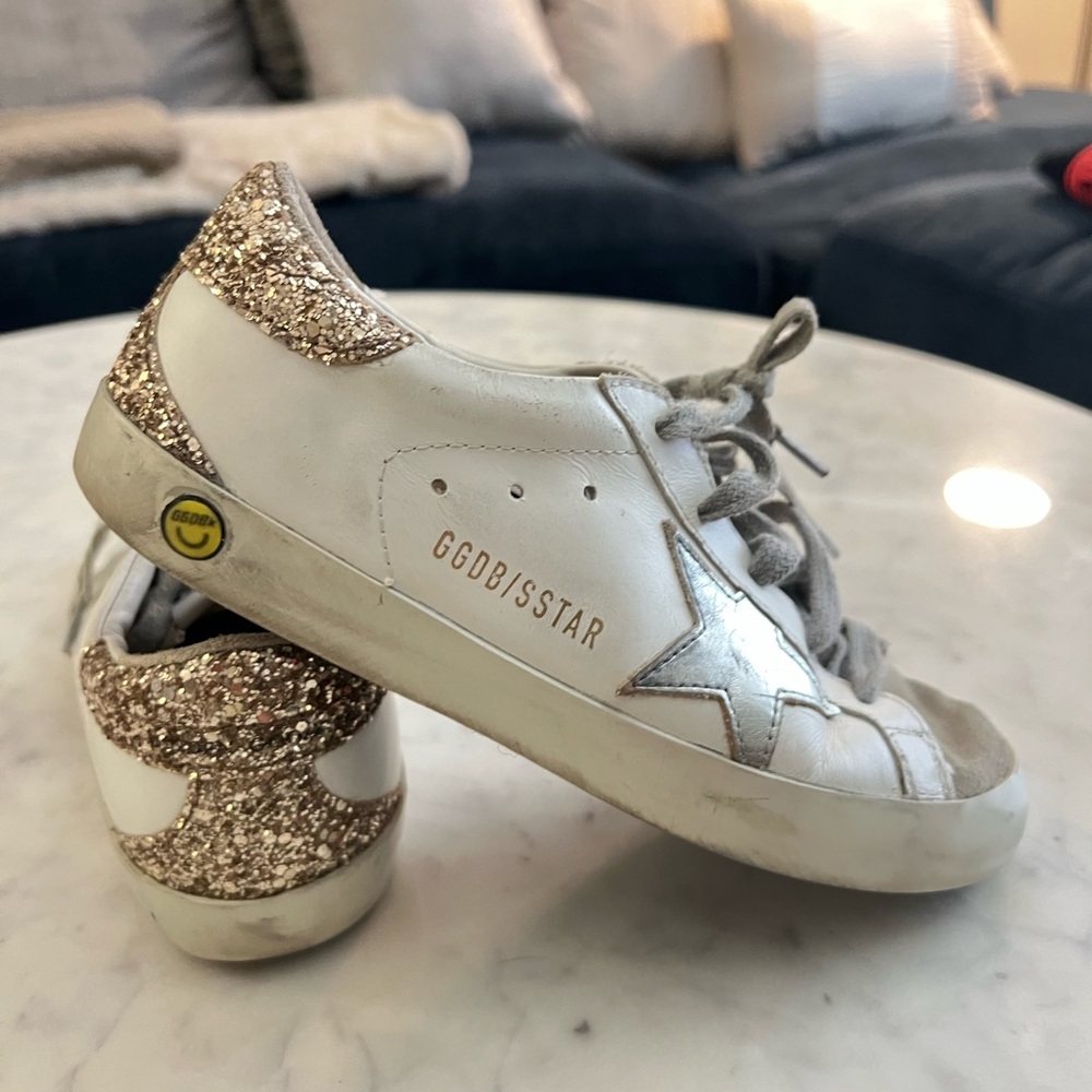White and Gold Glitter Golden goose